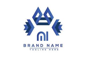 Letter MI Blue logo design. Vector logo design for business.