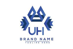 Letter UH Blue logo design. Vector logo design for business.