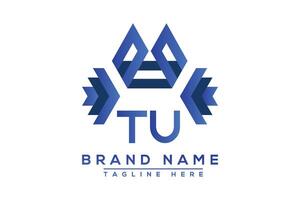 Letter TU Blue logo design. Vector logo design for business.