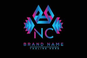 NC letter logo design. Vector logo design for business.