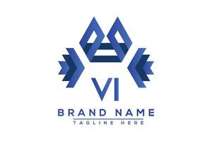 Letter VI Blue logo design. Vector logo design for business.