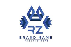 Letter RZ Blue logo design. Vector logo design for business.