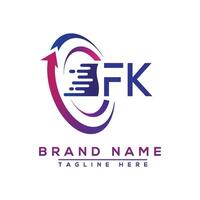 FK letter logo design. Vector logo design for business.