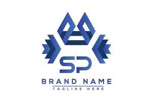 Letter SP Blue logo design. Vector logo design for business.