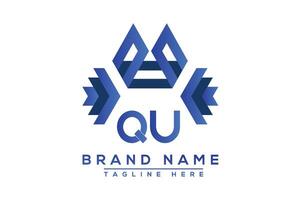 Letter QU Blue logo design. Vector logo design for business.