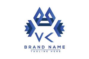 Letter VK Blue logo design. Vector logo design for business.