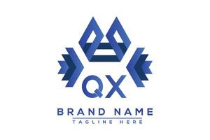 Letter QX Blue logo design. Vector logo design for business.