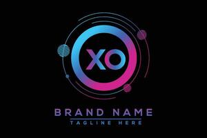 Blue XO letter logo design. Vector logo design for business.