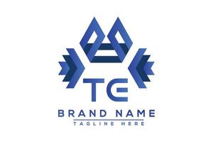 Letter TE Blue logo design. Vector logo design for business.