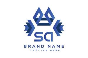 Letter SA Blue logo design. Vector logo design for business.