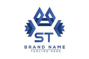 Letter ST Blue logo design. Vector logo design for business.