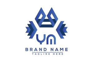 Letter YM Blue logo design. Vector logo design for business.