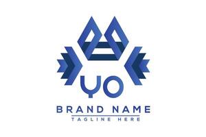Letter YO Blue logo design. Vector logo design for business.