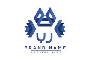 Letter YJ Blue logo design. Vector logo design for business.