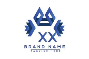 Letter XX Blue logo design. Vector logo design for business.