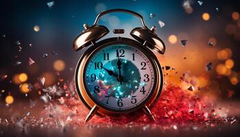 AI generated Waking up to a bright new year celebration countdown generated by AI photo