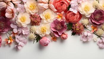 ai generado un hermosa ramo de flores de vistoso flores trae romance y frescura generado por ai foto