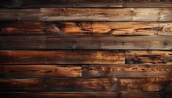 AI generated Rough old timber plank, weathered and stained, outdoors in nature generated by AI photo