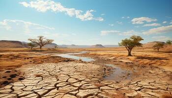 AI generated Arid climate, extreme terrain, no people, drought, dust, mud generated by AI photo