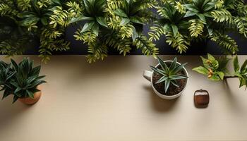 AI generated Indoor plant collection brings freshness to modern home interior generated by AI photo