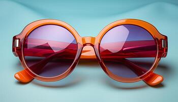 AI generated Fashionable sunglasses reflect the elegance of summer vibrant colors generated by AI photo