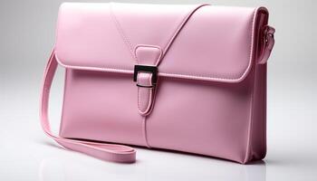 AI generated Fashionable pink leather purse with shiny buckle, carrying elegance generated by AI photo