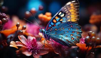 AI generated A vibrant butterfly in nature, a gift of natural beauty generated by AI photo