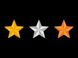 Three stars. rank or level icon vector