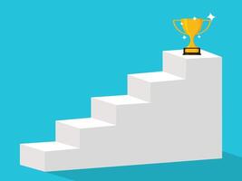 The ladder to the trophy of success vector