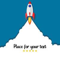 Launch a rocket and advertising vector