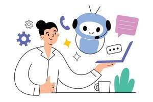 AI customer service app, artificial intelligence vector