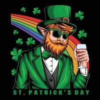 Man costume leprechaun character saint patrick's day vector illustration