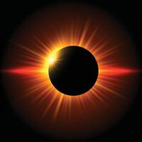 Space background with solar eclipse design vector