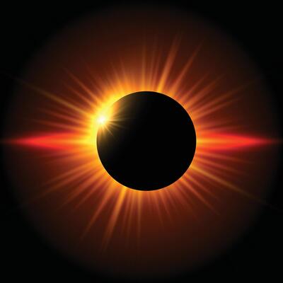 Space background with solar eclipse design