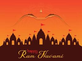 Shree Ram Navami celebration background for religious holiday of India vector