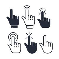 Mouse click cursor set. Pointer hand click. Vector stock illustration.