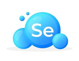 Minerals Selenium Se and Vitamin for health. Chemical element of periodic table vector