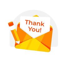 Envelope with thanks. Email Thank You. Vector illustration