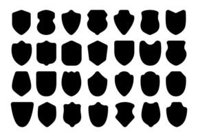Collection shield shapes with checkmarks, representing safety, security, and verification vector