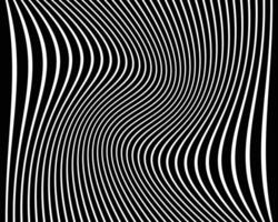3d Abstract wavy black stripes background. Geometrical Lines pattern, optical illusion abstract vector background
