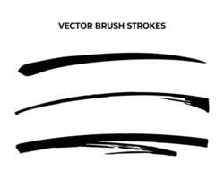 Set of black brush strokes, ink brush strokes, brushes, lines. Dirty artistic design elements vector