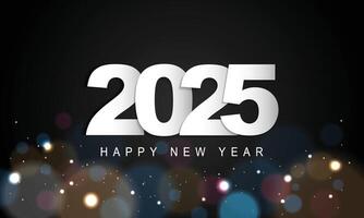 2025 Happy New Year Background Design. Greeting Card, Banner, Poster. Vector Illustration.