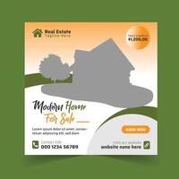 Real Estate Home Social Media Post Web Banner Template Design vector