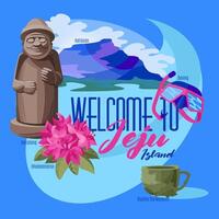 Welcome to Jeju Island vector