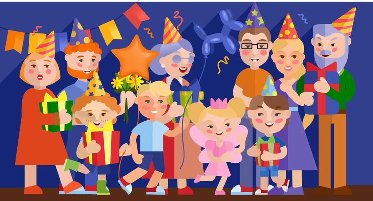 Birthday. Fun party in favor of the holiday