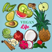 Vegan Life Raw Illustrator Artwork vector