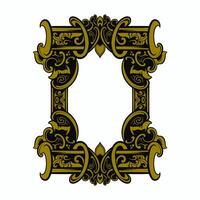 Clásico lujoso título frontera elemento, antiguo victoriano rectángulo con puntas de lanza encabezamiento marco, vector clipart
