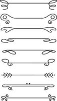 Set with various openwork dividing lines in vector. suitable for holiday articles, books vector