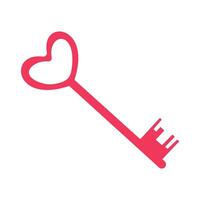 red key with heart vector
