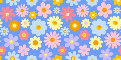 Seamless pattern with spring flowers vector